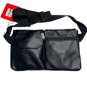 Puma Jules Waist Pack Fanny Pack Black Adjustable Strap 2 Pockets Travel Casual
